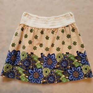 Free People collection mini floral skirt size small